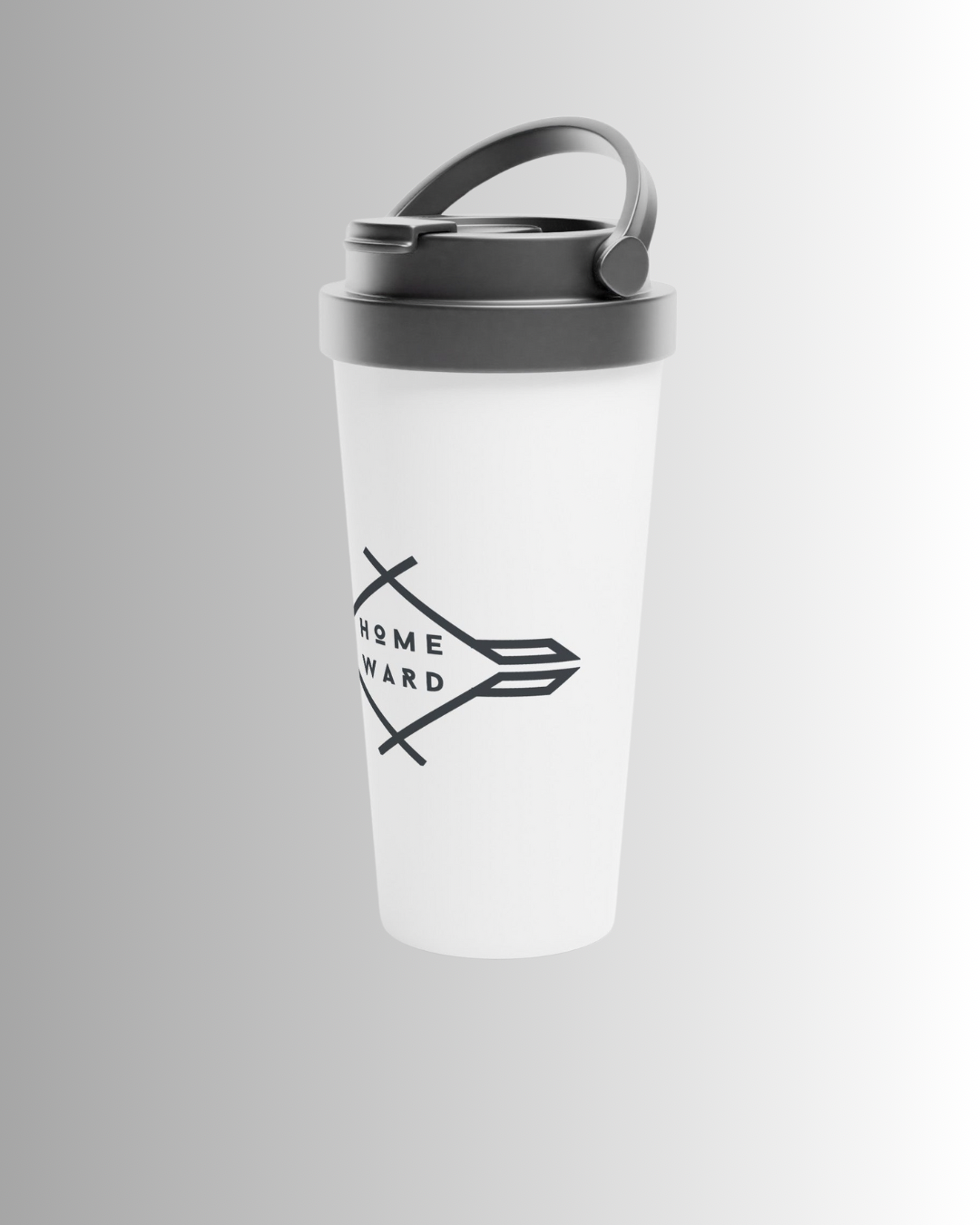 White 15oz Stainless Steel Travel Mug