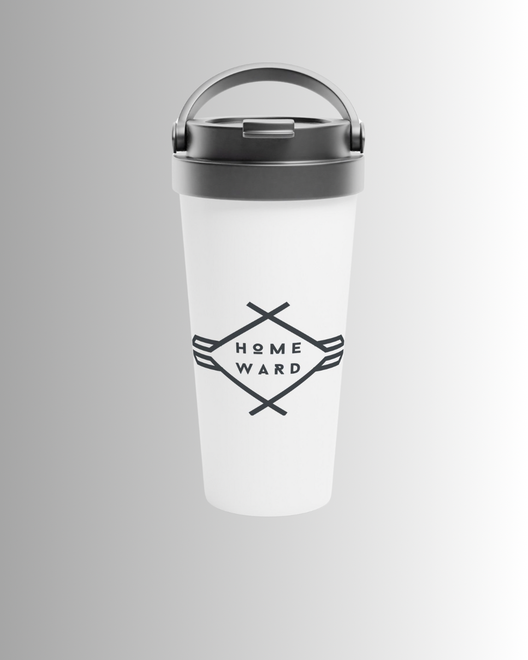White 15oz Stainless Steel Travel Mug