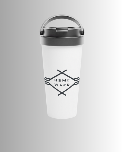 White 15oz Stainless Steel Travel Mug